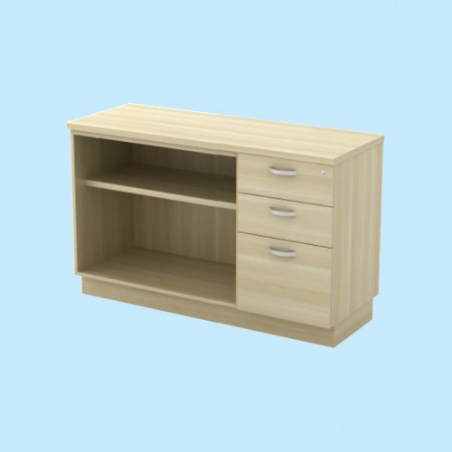 FX SERIES OPEN SHELF + FIXED PEDESTAL 2D1F CABINET (OF-FX-12-CE)