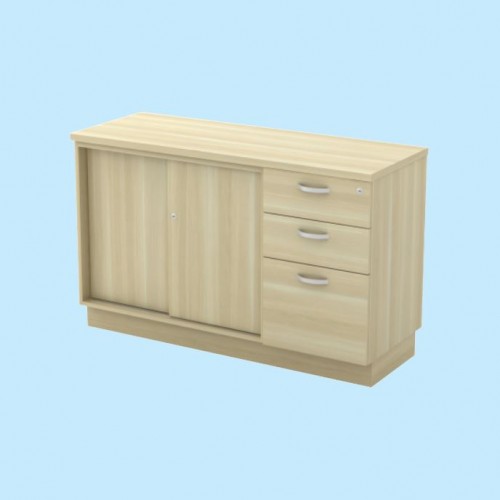 FX SERIES SLIDING DOOR + FIXED PEDESTAL 2D1F CABINET (OF-FX-12-BE)
