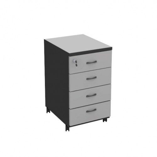 FS GREY 4 DRAWERS MOBILE PEDESTAL