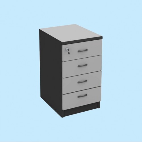 FS GREY SERIES 4 DRAWERS STAND PEDESTAL [OF-FS-S4D (G)]
