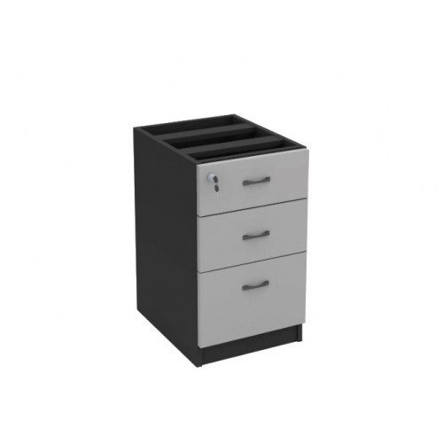 FS GREY HIGH 3 DRAWERS FIXED PEDESTAL