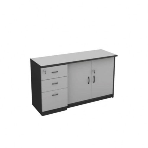 FS GREY PEDESTAL + SWINGING DOOR CABINET