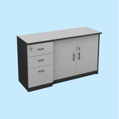 FS GREY SERIES PEDESTAL + SWINGING DOOR CABINET [OF-FS-12AE (G)]