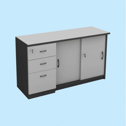 FS GREY SERIES PEDESTAL + SLIDING DOOR CABINET [OF-FS-12BE (G)]