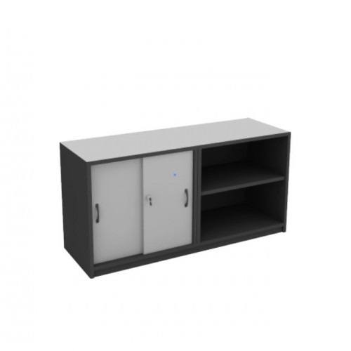 FS GREY SLIDING DOOR + OPEN SHELF CABINET