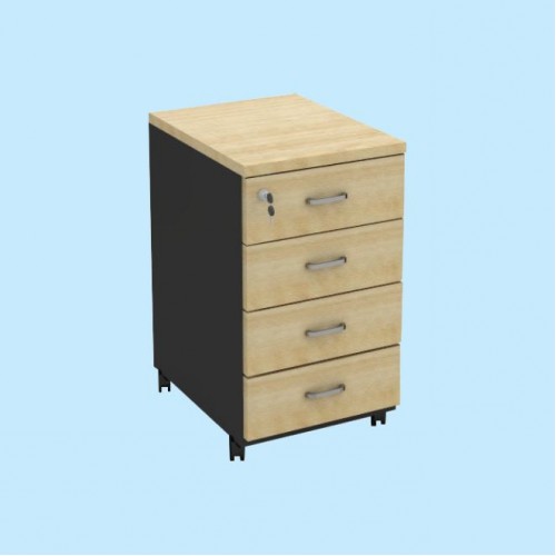 FS MAPLE SERIES 4 DRAWERS MOBILE PEDESTAL [OF-FS-M4D (M)]