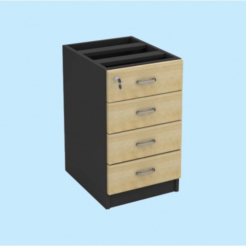 FS MAPLE SERIES 4 DRAWERS FIXED PEDESTAL [OF-FS-F4D (M)]