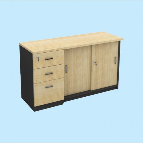 FS MAPLE SERIES PEDESTAL + SLIDING DOOR CABINET [OF-FS-12BE (M)]