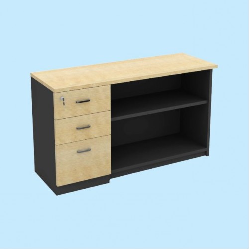 FS MAPLE SERIES PEDESTAL + OPEN SHELF CABINET [OF-FS-12CE (M)]