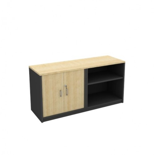 FS MAPLE SWING DOOR + OPEN SHELF CABINET