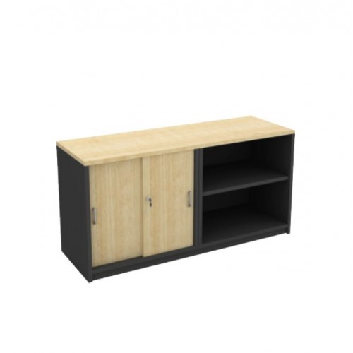FS MAPLE SLIDING DOOR + OPEN SHELF CABINET