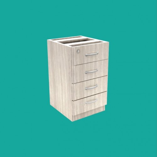 PREMIER SERIES 4 DRAWERS FIXED PEDESTAL w/o TOP (OFP-FP4D)