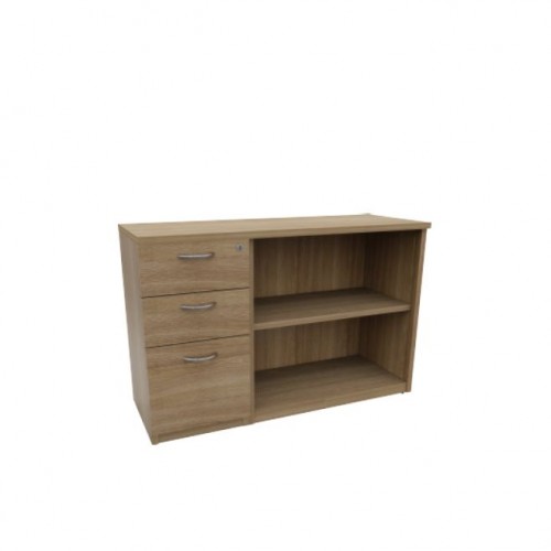 PREMIER OPEN SHELF 2D1F PEDESTAL c/w FIXED CABINET