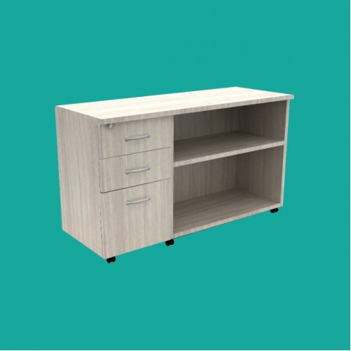 PREMIER SERIES OPEN SHELF CABINET 2D1F PEDESTAL c/w MOBILE CABINET (OFP-MPOS12066)