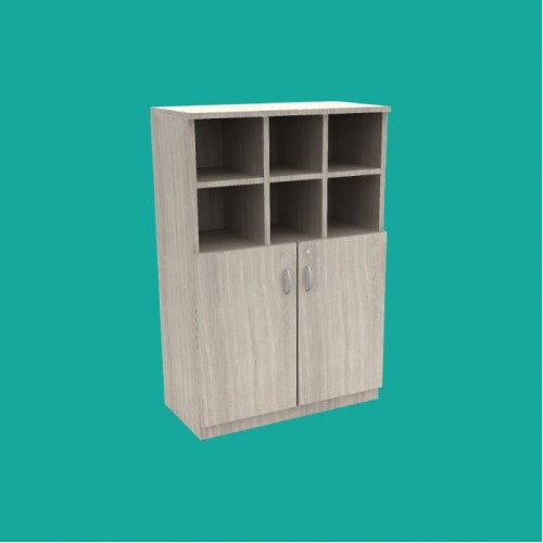 PREMIER SERIES 6 PIGEON HOLES + SWING DOOR CABINET (OFP-SW6PH-90120)