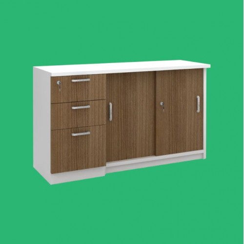 MILA SERIES PEDESTAL + SLIDING DOOR CABINET (OF-ML-12BE)
