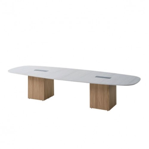 MIZA SERIES BOAT SHAPED CONFERENCE TABLE c/w FLIPPER CASING only (OF-MZ-BSC3612)