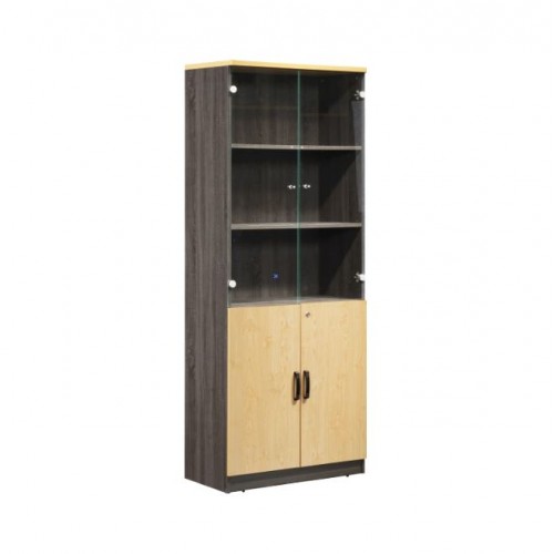 ZIVA BOOK SHELF WITH GLASS DOOR