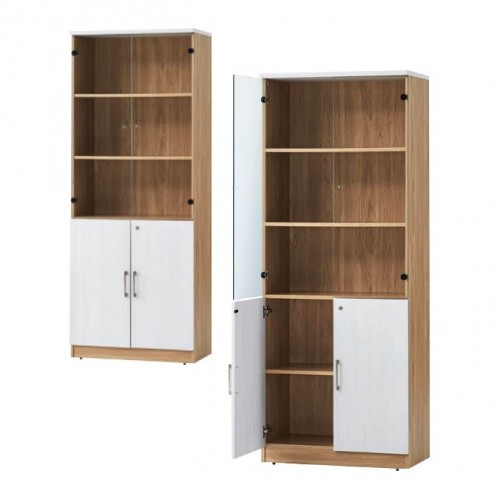 MIZA BOOK SHELF WITH GLASS DOOR