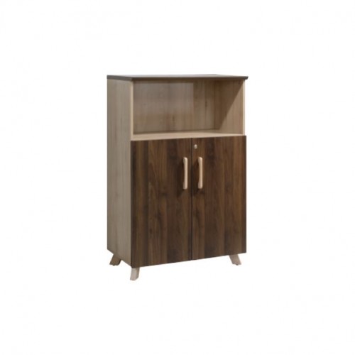 MORO MEDIUM HEIGHT CABINET WITH 1 OPEN SHELF + WOODEN DOOR CABINET