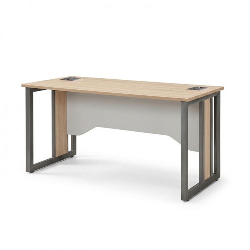 EDGE SERIES STANDARD DESK WITH WOODEN SQUARE LEG