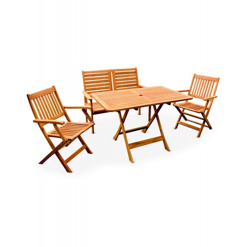 CAFE / GARDEN SET (HK MANHATTAN ARM CHAIR + HK NAPOLI BENCH CHAIR + HK NAPOLI TABLE (3+1))