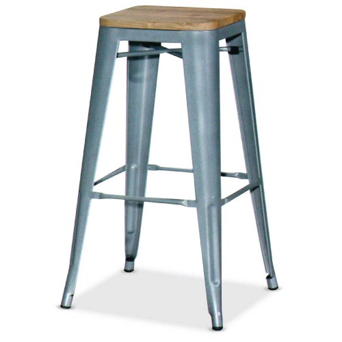 IRON STOOL W/ WOODEN SEAT (IS-230W)