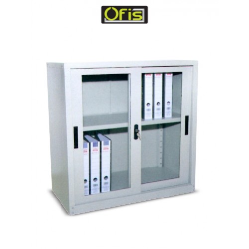 HALF HEIGHT SLIDING GLASS DOOR CUPBOARD (OF-S110)