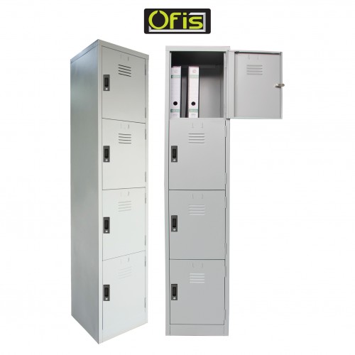 SINGLE COLUMN 4 COMPARTMENTS STEEL LOCKER (OF-S114/B | BS)