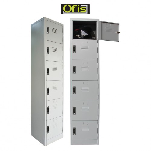 SINGLE COLUMN 6 COMPARTMENTS STEEL LOCKER (OF-S114/A | AS)