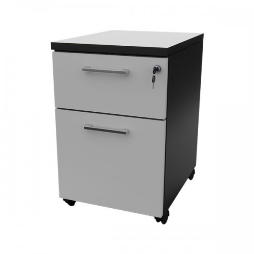 FS GREY 2 DRAWERS MOBILE PEDESTAL