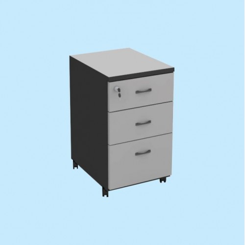 FS GREY SERIES HIGH 3 DRAWERS MOBILE PEDESTAL [OF-FS-H3D (G)]