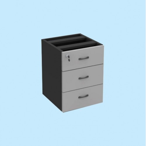 FS GREY SERIES 3 DRAWERS HANGING PEDESTAL [OF-FS-H3 (G)]