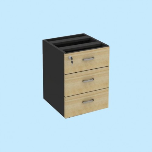 FS MAPLE SERIES 3 DRAWERS HANGING PEDESTAL [OF-FS-H3 (M)]