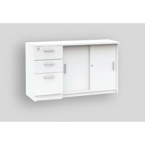 HAWK | NOVA | SNOW SERIES PEDESTAL + SLIDING DOOR CABINET (OF-NL-12BE)