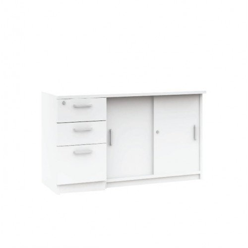 HAWK | NOVA | SNOW PEDESTAL + SLIDING DOOR CABINET