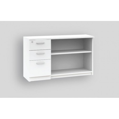 HAWK | NOVA | SNOW SERIES PEDESTAL + OPEN SHELF CABINET (OF-NL-12CE)