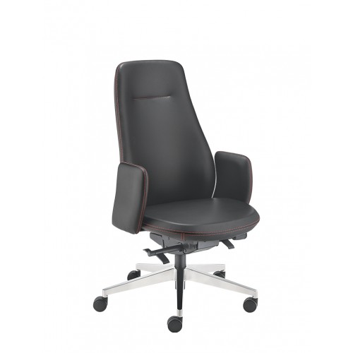 ENNA PU LEATHER MEDIUM BACK CHAIR (EV6411L-13A77)