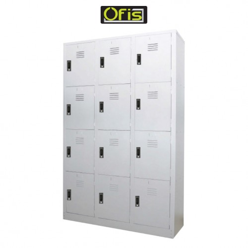TRIPLE COLUMN 12 COMPARTMENTS STEEL LOCKER (OF-S107/A | AS)