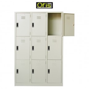 TRIPLE COLUMN 9 COMPARTMENT STEEL LOCKER (OF-S105/A | AS)