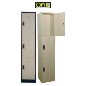 SINGLE COLUMN 3 COMPARTMENTS STEEL LOCKER (OF-S114/3 | 3S)