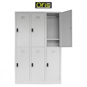 TRIPLE COLUMN 6 COMPARTMENTS STEEL LOCKER (OF-S139/A | AS)