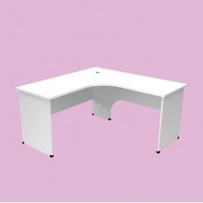 SNOW SERIES L-SHAPE TABLE c/w CHIPBOARD LEG [OF-SN-L1515 (L/R) | OF-SN-L1818 (L/R)]